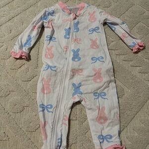 Cecil and Lou Pink and Blue Bunny Print Kids Pajamas